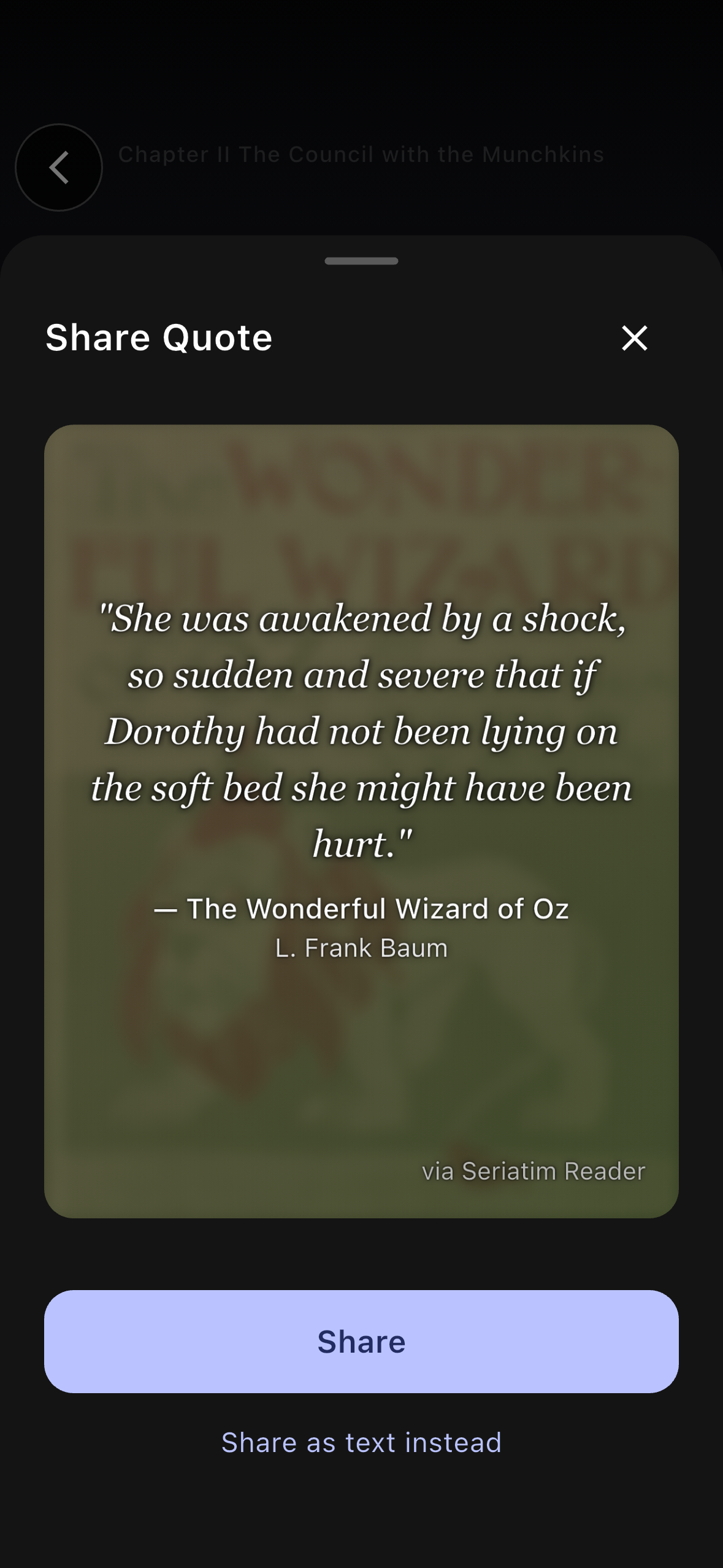 Seriatim app screenshot